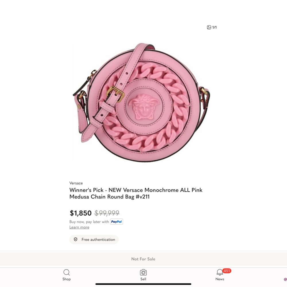 Versace All Pink Medusa Chain Crossbody Bag